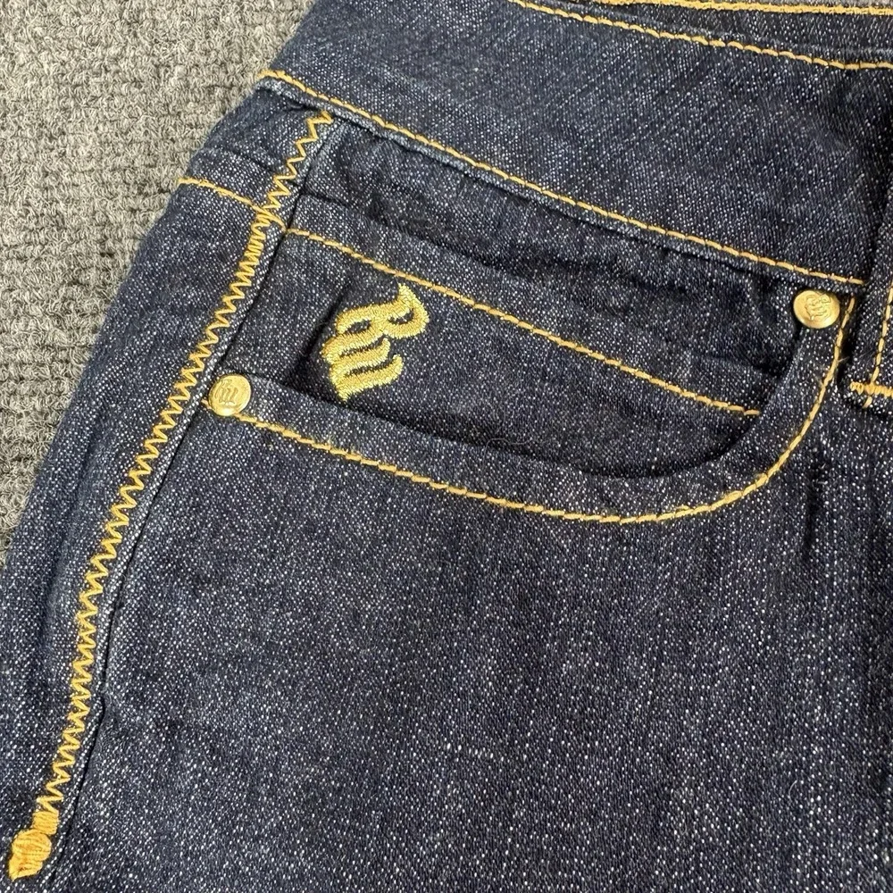 Vintage Y2K Juniors Roca Wear Flare Jeans Size 7 Sequin Gold Pockets Hip hop NWT